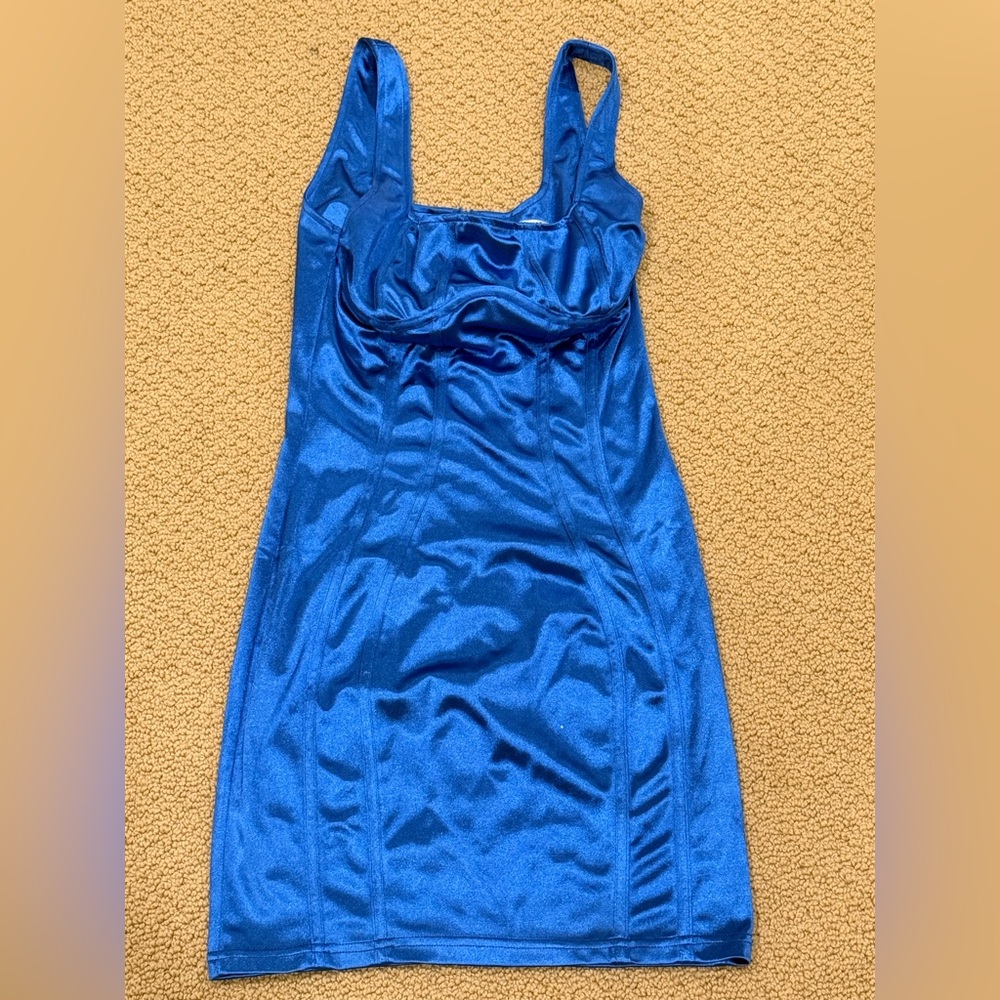 Royal Blue Shimmery Mini Bodycon Dress
